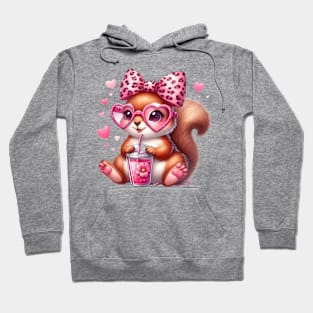 Valentine Squirrel Drinking Ice Cream Hoodie